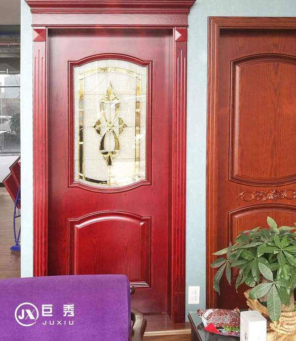 重庆巨秀木门：半镶玻璃木门